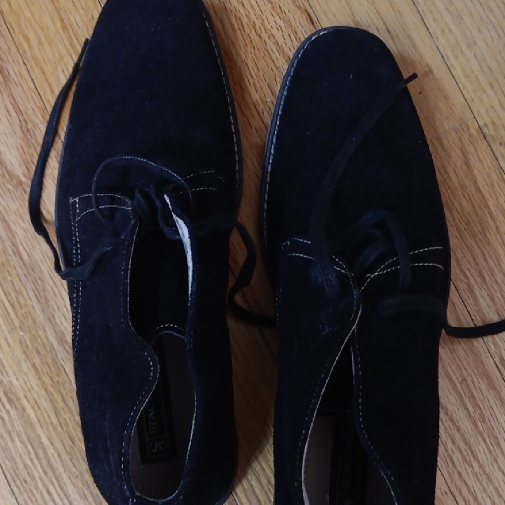 Stacy Adams Black Suede Lace-Up Shoes